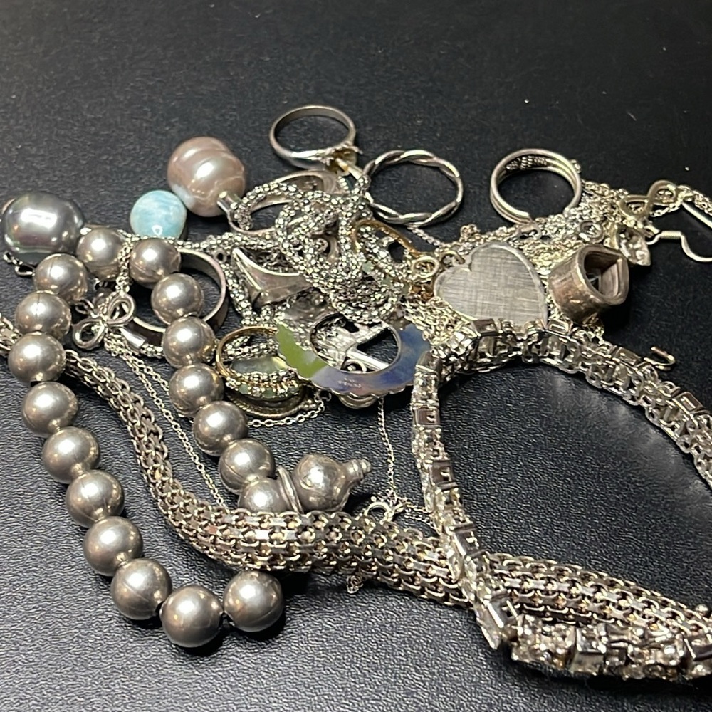 More 100 grams Sterling Silver scrap , for repair , & wearable Jewerly Lot